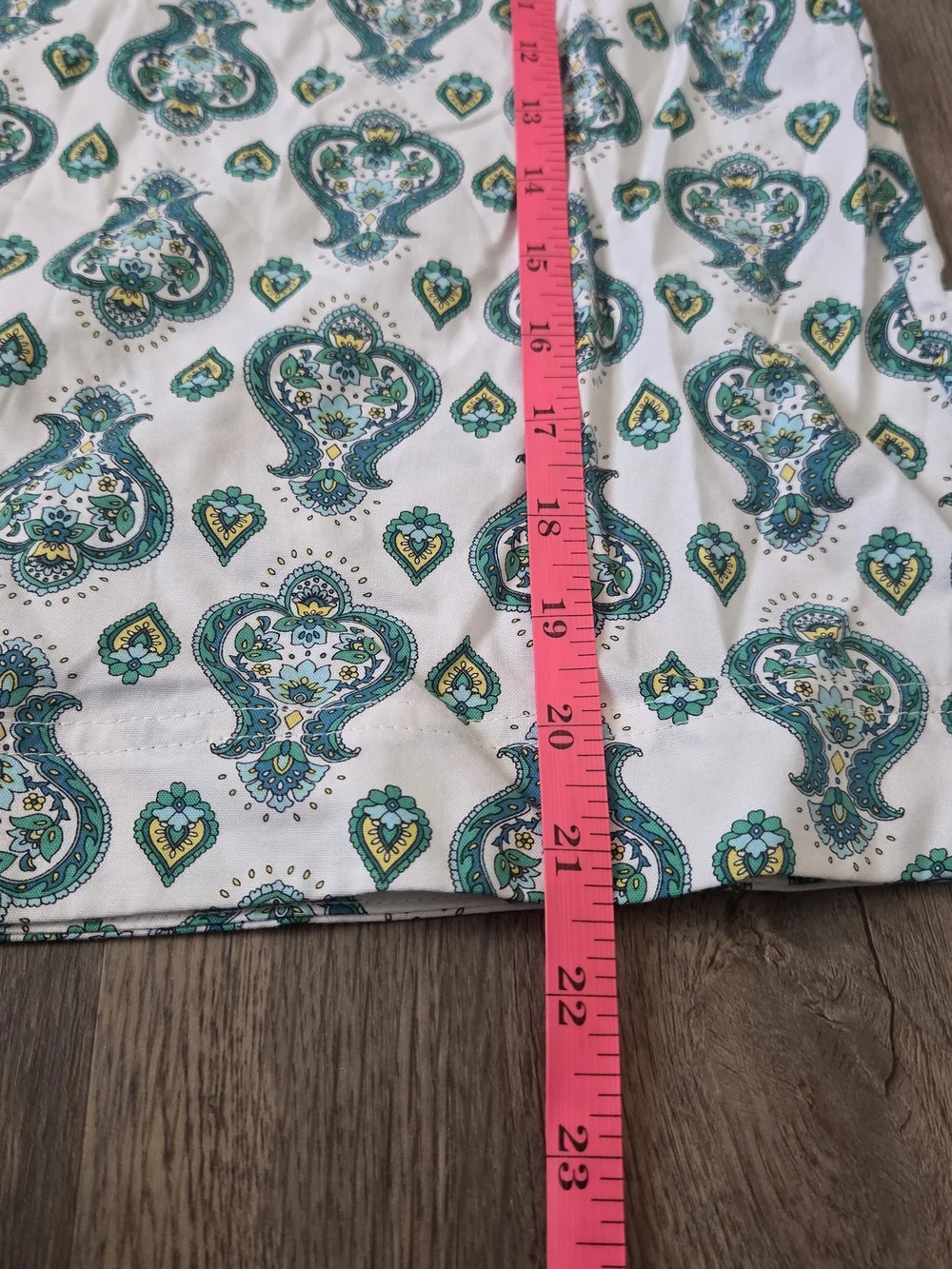 NWT LOFT Teal Medallion Paisley Puff Sleeve V-Neck Boxy Blouse Sz XS